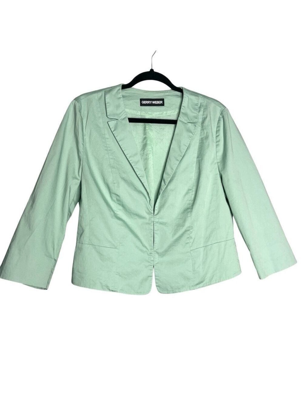 Gerry Weber Mint Green Slightly Cropped 3/4 Sleeve Lightweight Blazer, size 12